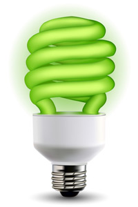 Green CFL Bulb